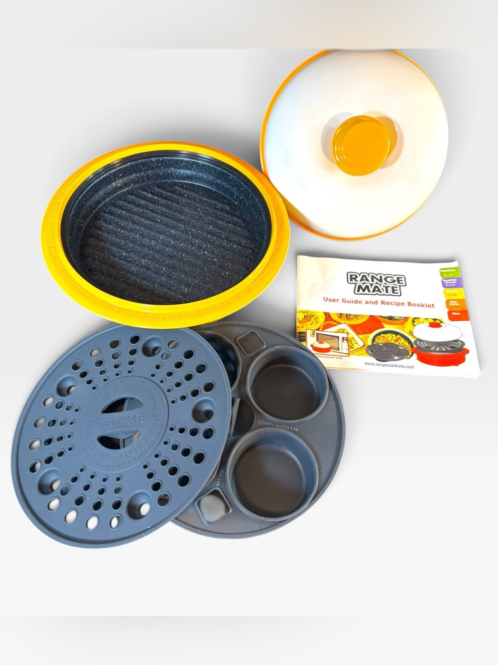 Range Mate Microwave Grill Pan & Steamer Set (Yellow)